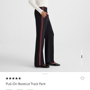Elegant Black Bootcut Track Pants with Red Stripe